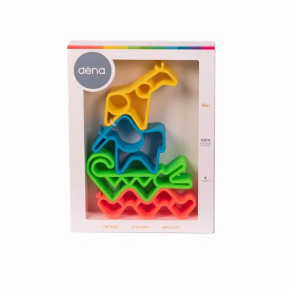 西班牙多功能益智軟積木.疊疊樂-動物朋友-螢光色(有3色可選)