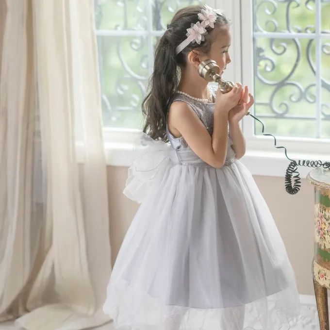 日本 Catherine Cottage - 夢幻層次蝴蝶結洋裝/小禮服-土耳其藍