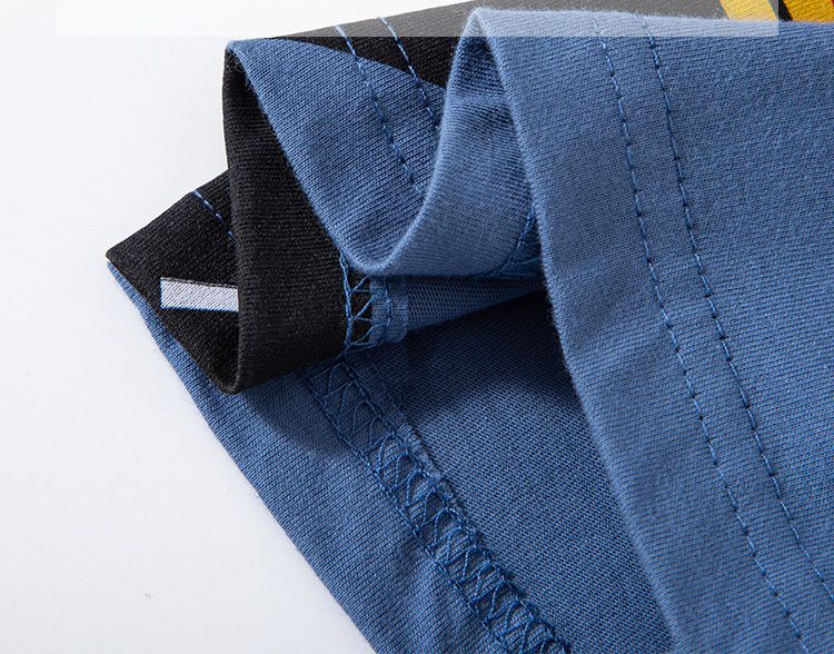 BE TOP - 純棉短袖上衣-恐龍出遊-海軍藍