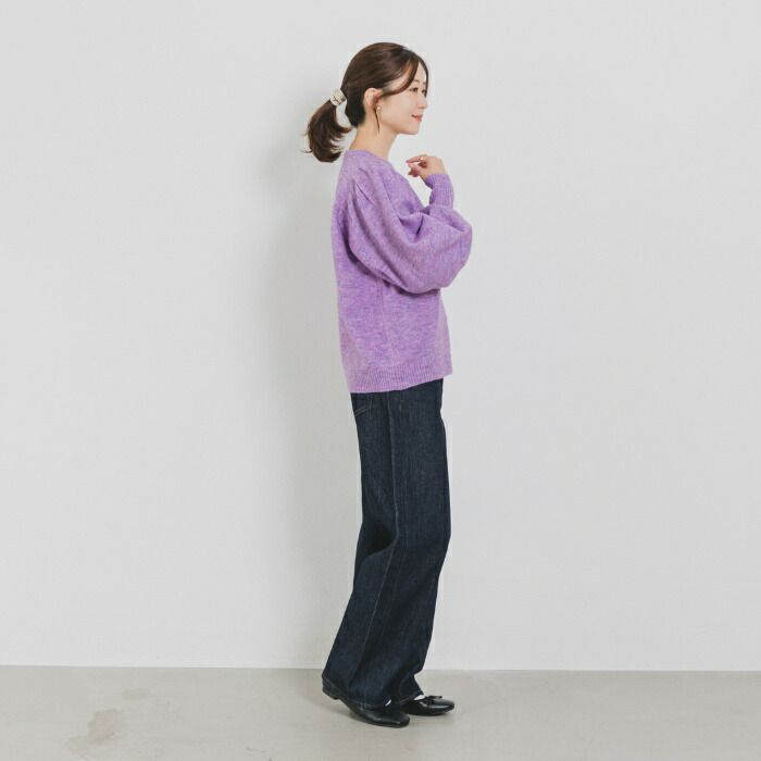 日本 ihuu - 浪漫氣球袖可機洗針織上衣-卡其