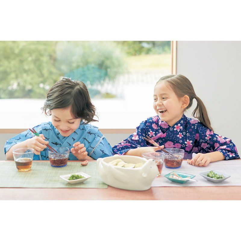 日本千趣會 - GITA 可當短褲2 WAY穿法的夏日甚平-鯊魚-水藍