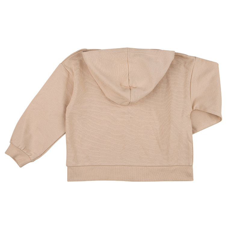 akachan honpo - 連帽外套-毛圈內裡-淺卡其色