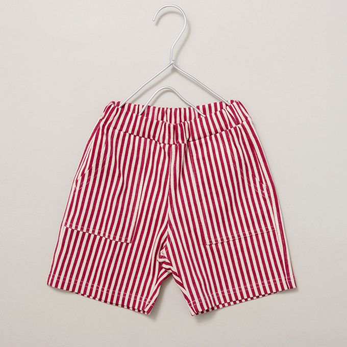 日本 BRANSHES - 100%棉 百搭休閒口袋短褲-白花-海軍藍