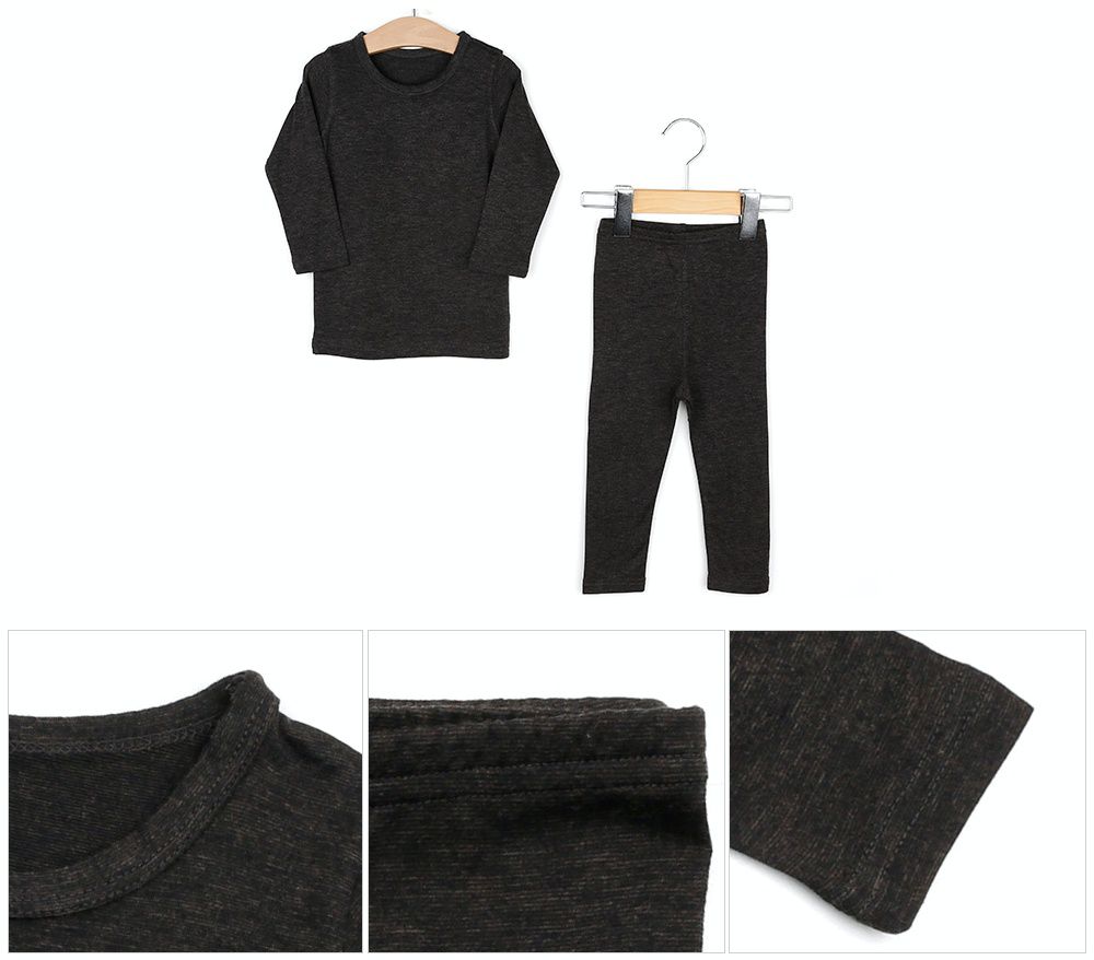 韓國 Maykids - ECO HEAT 保暖衣套裝-深灰