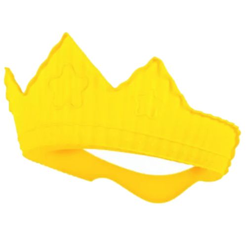 韓國 sillymann - 100%鉑金矽膠皇冠幼兒洗髮帽-黃色 (9個月以上適用)