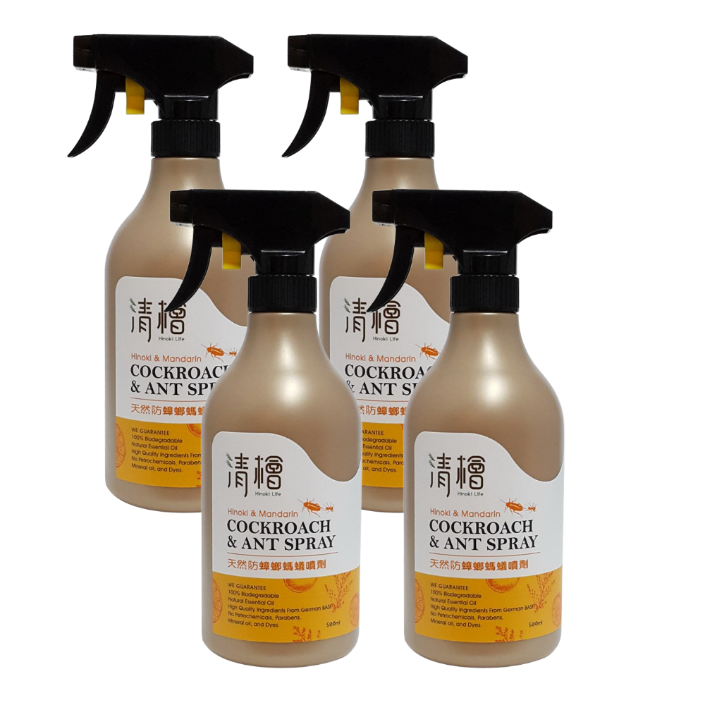 清檜 Hinoki Life - 天然防蟑螂螞蟻噴劑-500ml/瓶*4