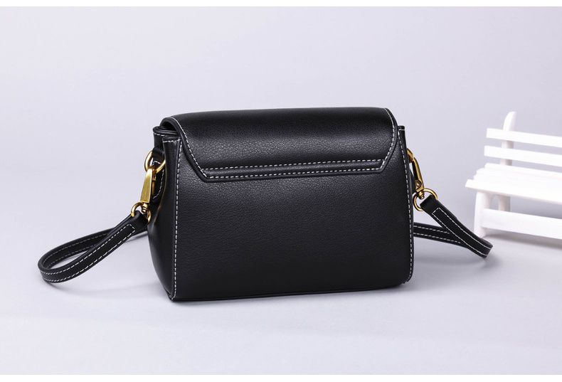 真皮時尚簡約小方包/斜背包-墨綠色 (17.5x12x7.5cm)