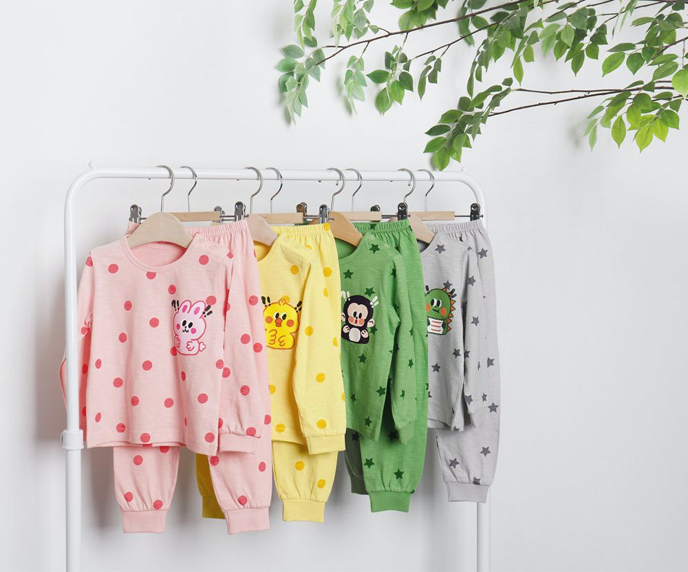 韓國 Mellisse - 韓製莫代爾透氣長袖家居服-星星猴子