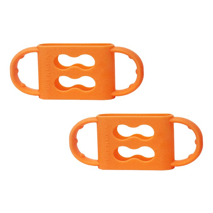 正韓 hibee - 奶瓶/水瓶防滑矽膠手把/把手(大款)_橙子橘-HSBH2O2(兩入)
