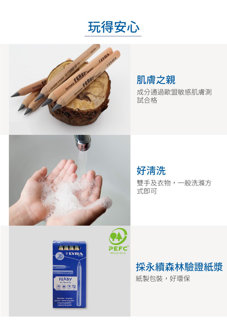 德國LYRA - 兒童三角原木鉛筆(12cm) 12入-3歲以上