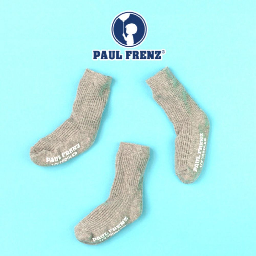 韓國 PAUL FRENZ - (3入組)韓製彈力中長筒襪-KYLE-深灰