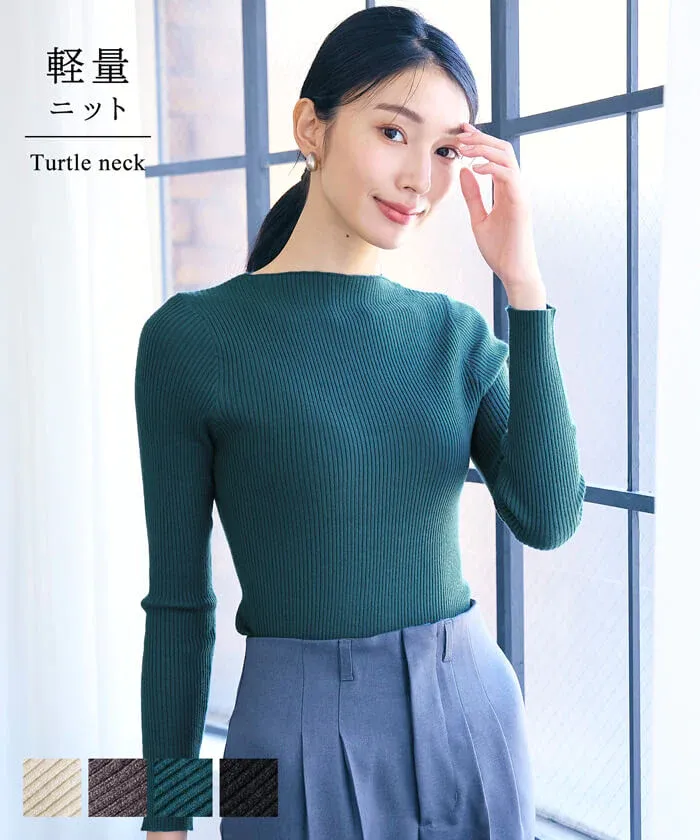 日本 COCA - 輕量柔軟 船型領薄針織上衣-高原綠