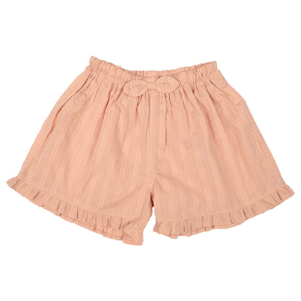 兒童褲裙-下擺荷葉邊-粉紅色