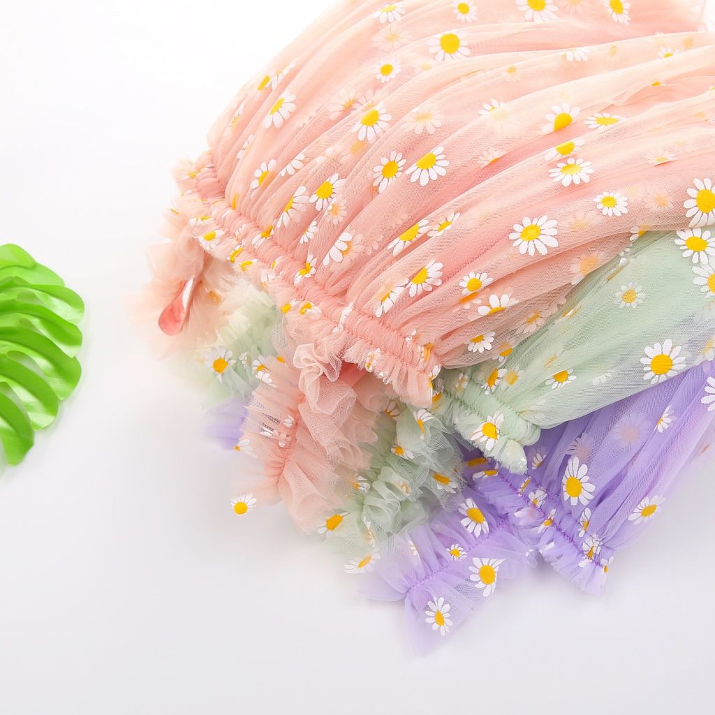 甜美吊帶連身紗裙洋裝-紅色鳳梨-粉色