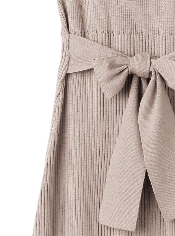 日本 GRL - 顯瘦大蝴蝶結綁帶無袖洋裝-黑