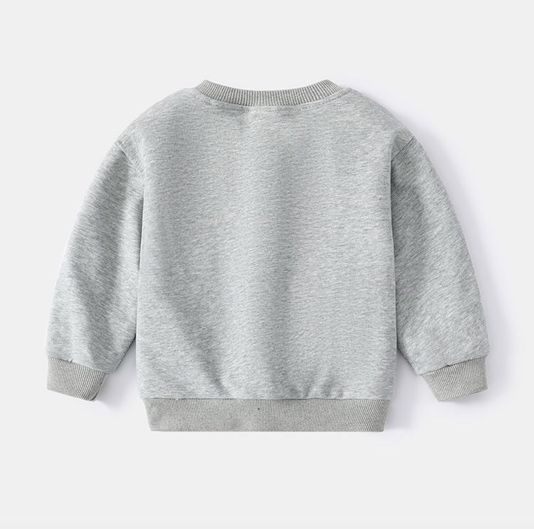 WELLKIDS - 圓領棉質假兩件長袖上衣/大學T-工裝小背心-黑+灰