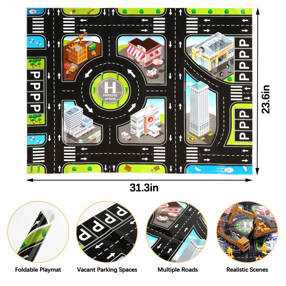 CuteStone - 兒童仿真工程卡車套裝玩具26件組