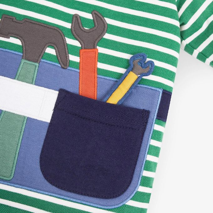 英國 JoJo Maman BeBe - 嬰幼兒100%純棉長袖上衣-小小建築師