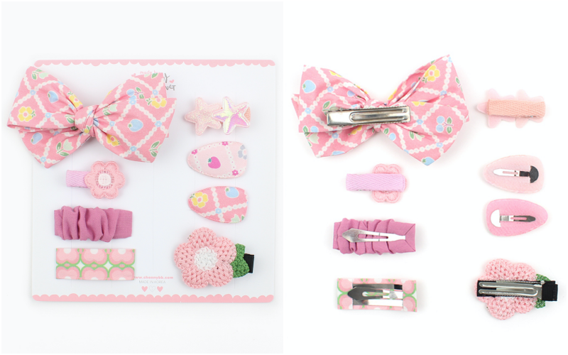 韓國 Cherry Bong Bong - 精美髮飾組(禮盒)-鬱金香與星星-粉紅