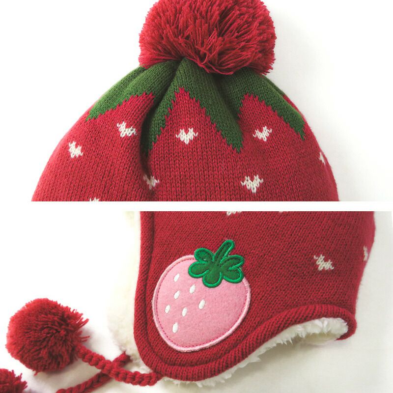 日本 ZOOLAND - 防寒刷毛針織保暖帽-毛球-象牙白 (頭圍50~54cm)