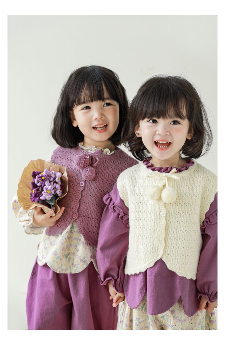 腰鬆緊束口花苞長褲-兔子與花-杏色