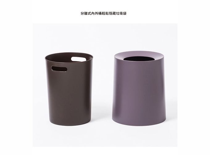 日本ideaco - 圓形家用垃圾桶-靛藍-11.4L