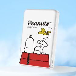 史努比 - SNOOPY 20W PD超薄磁吸無線快充行動電源 10000mAh-紅屋款(珍珠白)