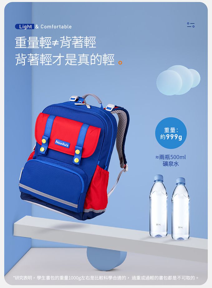 MoonRock - SP200 淺紫色成長型護脊書包-LED磁吸式胸扣 2022版 建議身高120-160cm-21L