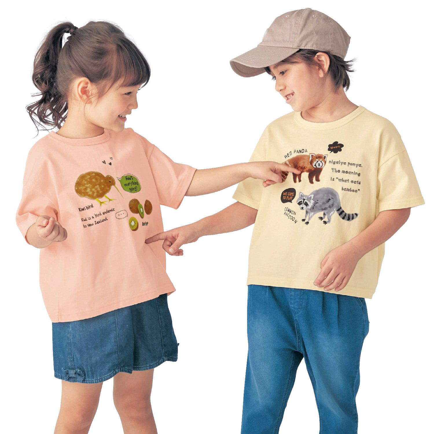 日本千趣會 - 天王寺動物園聯名 短袖上衣-長頸鹿好朋友-米白