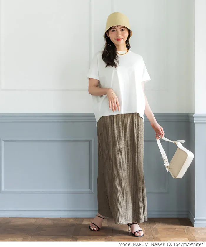 日本 COCA - 100%棉 顯瘦短袖素T-白