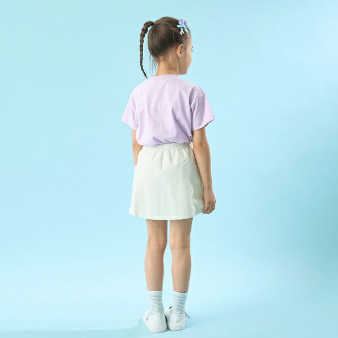 日本 Lycee mine - 純棉百搭印花短袖上衣-迷你蝴蝶結-淺粉