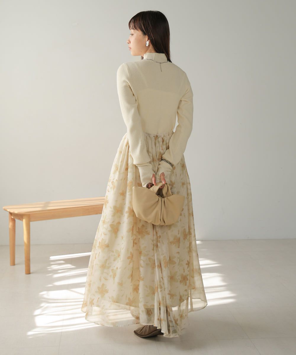 日本 Bab - 高級感小立領彈性針織上衣-象牙