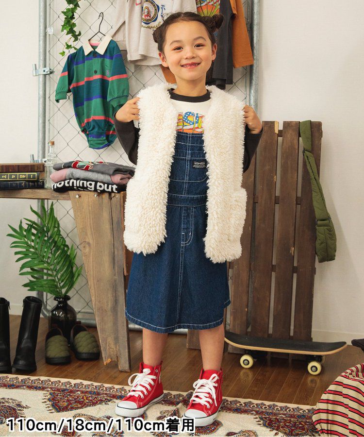 日本 BREEZE - 多口袋厚磅吊帶A字牛仔裙-海軍藍