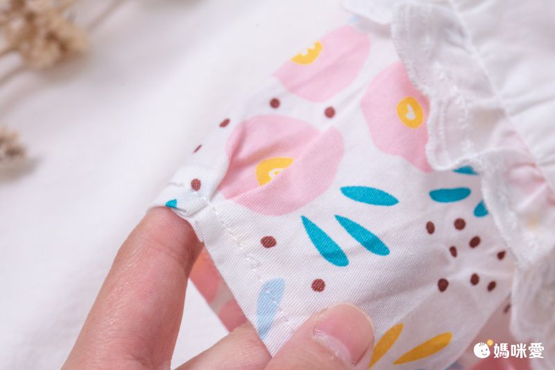 復古娃娃領純棉連身短袖洋裝-藍色花朵