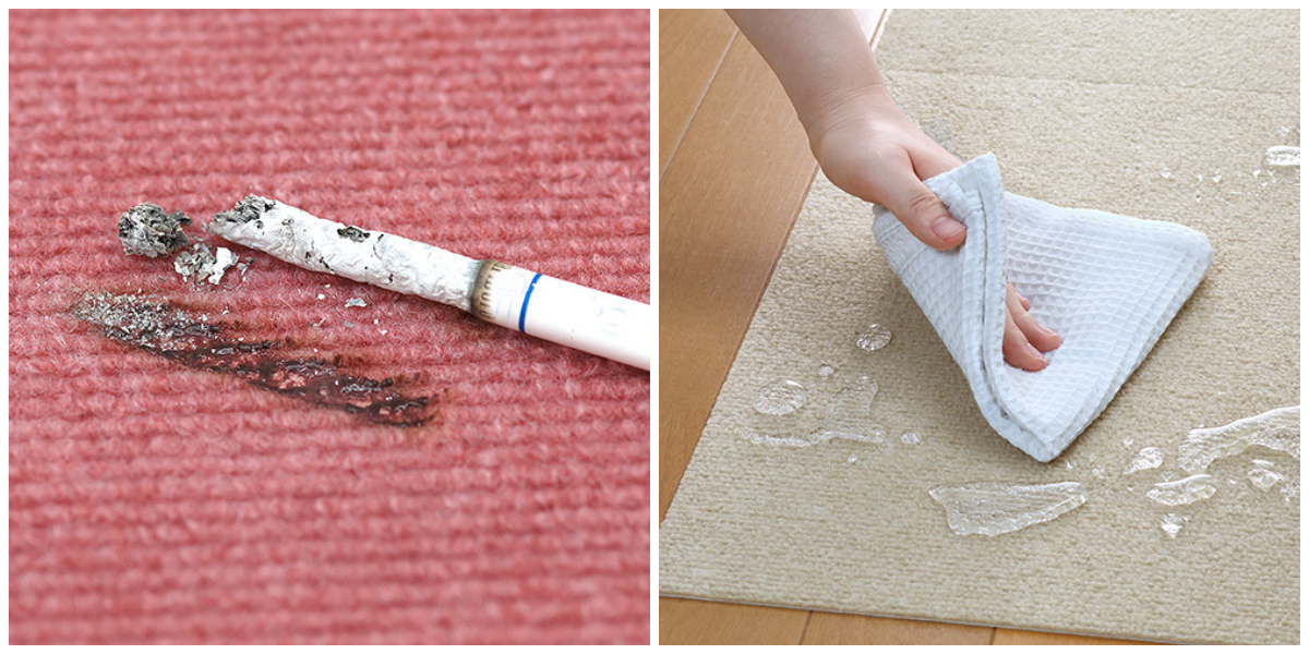 日本 SANKO - (撥水加工/防火)可機洗重複黏貼式輕薄地毯-褐杏 (45×45cmx厚4mm)-4枚入