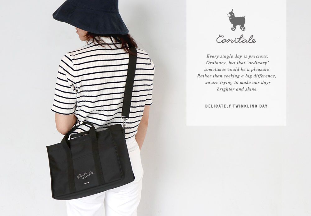 韓國 Conitale - 帆布多隔層媽媽包/推車收納袋-質感灰 (31X22X15cm)