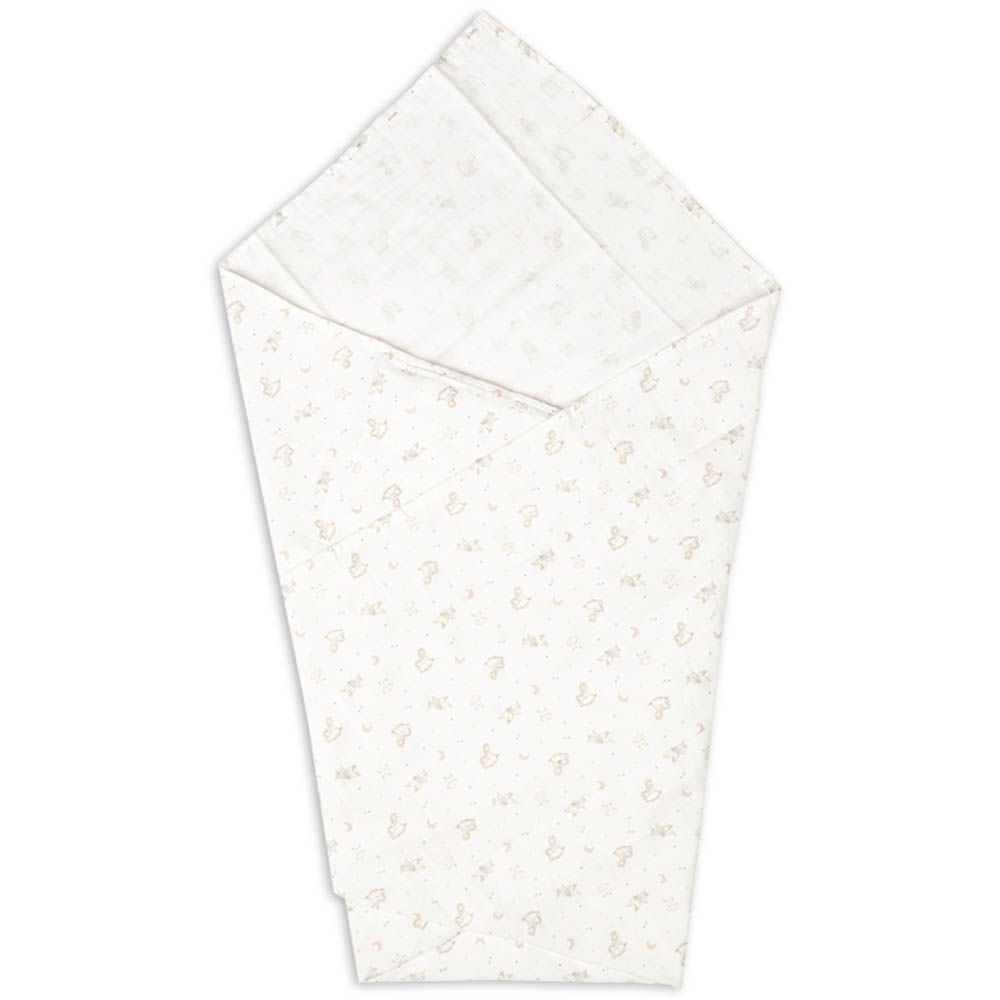 包巾 穆斯林棉紗-木馬-淺卡其色 (100×100cm)