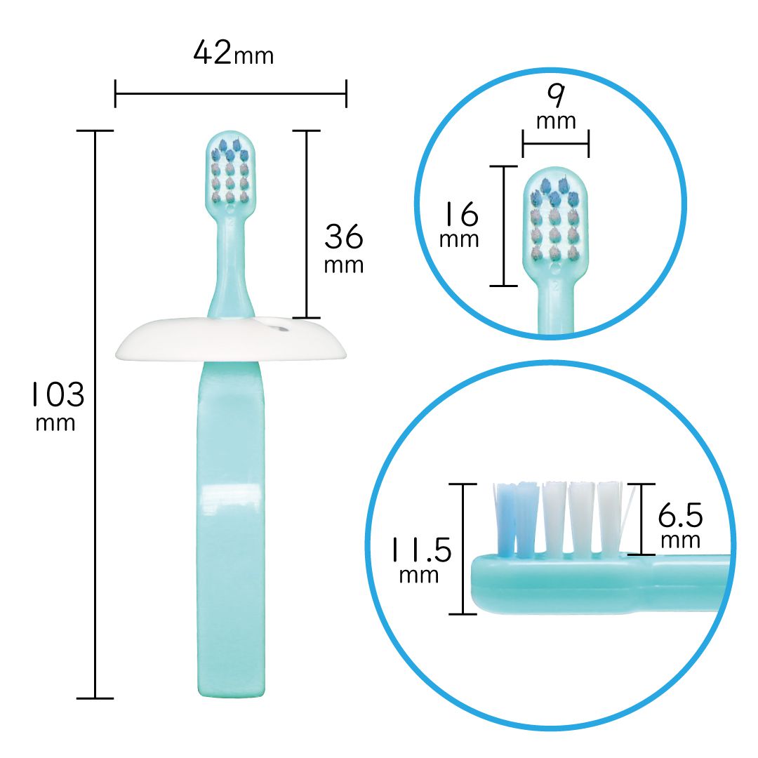 akachan honpo - always乳齒用防吞牙刷(圓圏握柄)-2支組-黃色＋粉紅色 (6個月以上)