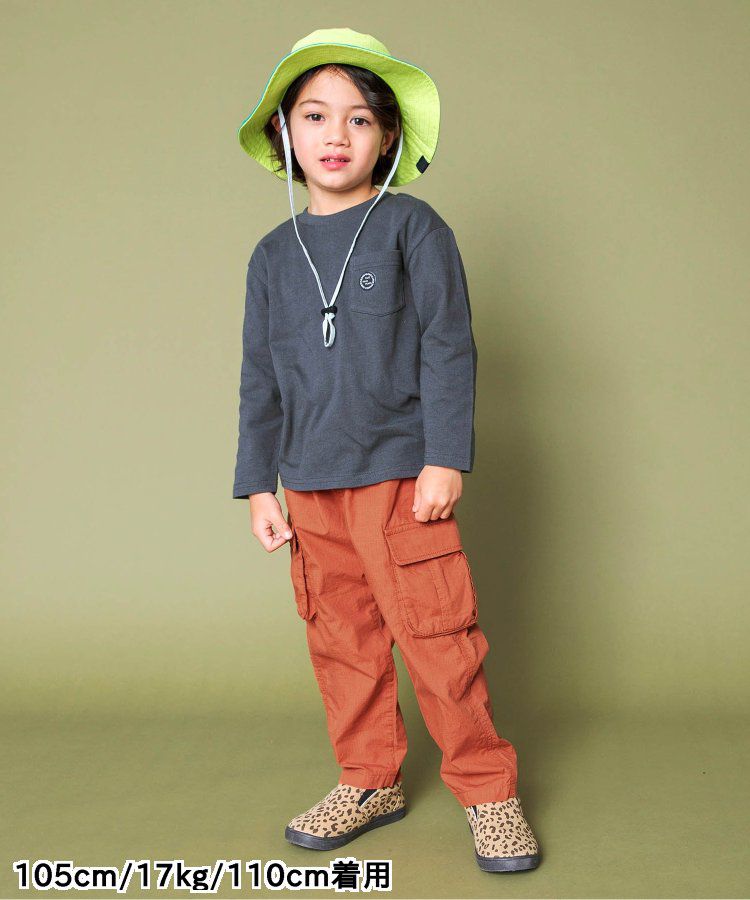 日本 BREEZE - 輕便工裝風！防撕材質耐穿長褲-卡其x黑撞色