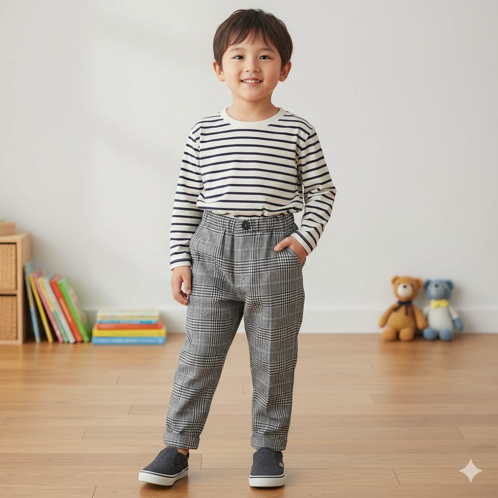 7分褲 葛倫格紋-灰色