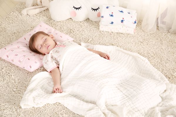 JustGreen - 十層澎澎紗純棉紗布浴巾-粉 (120x95cm)