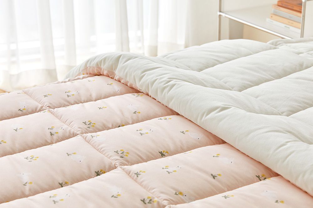 韓國 Maatila - 可水洗超細纖維桃皮感棉被(冬被)-粉紅小兔