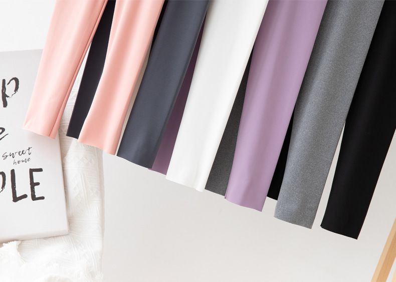 FANMOU - 高腰彈力內搭褲/瑜珈褲-飛機-紫色