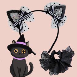 Love, Charlotte - 萬聖節小貓咪髮箍＋氣質蕾絲髮圈