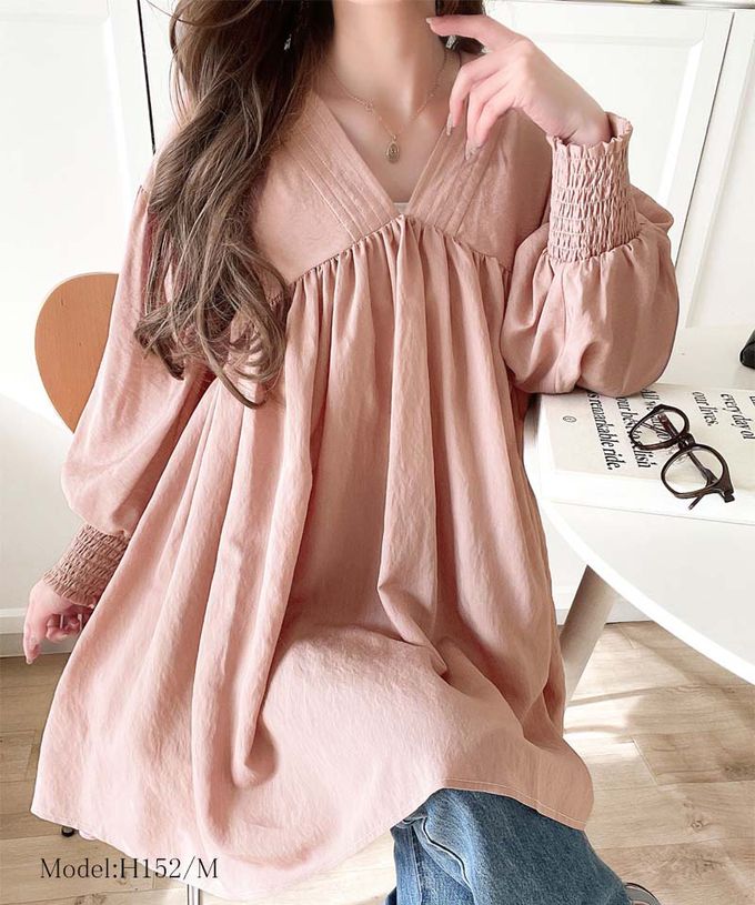 日本 Classical Elf - 前後2way飄逸感澎澎七分袖襯衫-象牙米