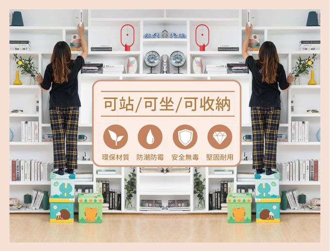 YODA - 福利品 LINE FRIENDS熊大造型收納箱三入組-老虎款+蜜蜂款+恐龍款