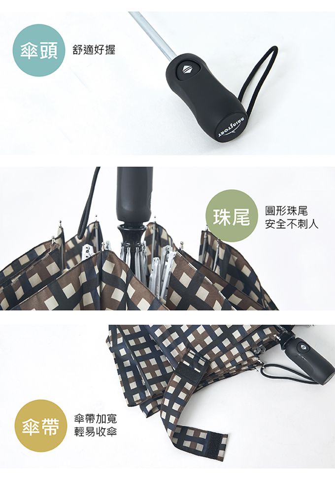 Rainstory - 抗UV雙人自動傘-絕色彩點-480g