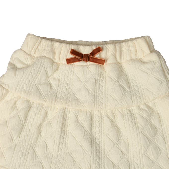 akachan honpo - 10分假兩件裙褲-鋪棉-象牙白色