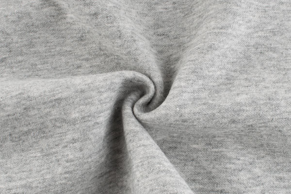 加絨圓領長袖上衣/大學T-繽紛熊熊-灰色