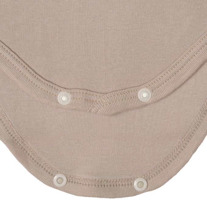 akachan honpo - 長袖有機包屁衣2件組-套頭式-咖啡色